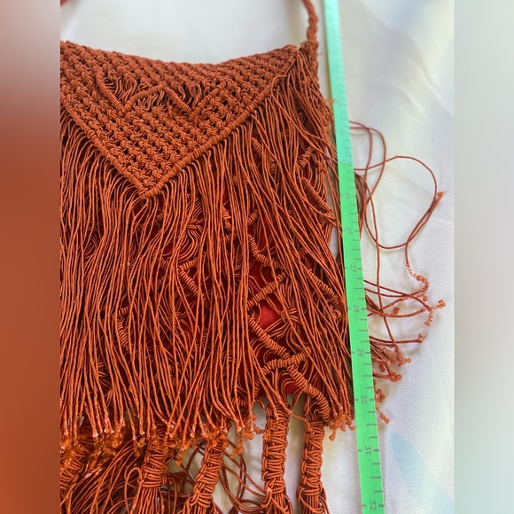 Fringe Crossbody Bag - Dark Red - Picture 9 of 13